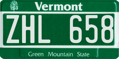 VT license plate ZHL658
