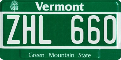 VT license plate ZHL660