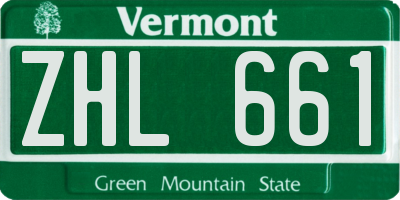 VT license plate ZHL661