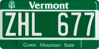 VT license plate ZHL677