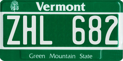 VT license plate ZHL682