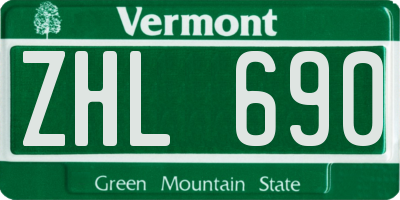VT license plate ZHL690