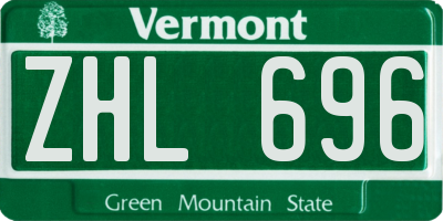 VT license plate ZHL696