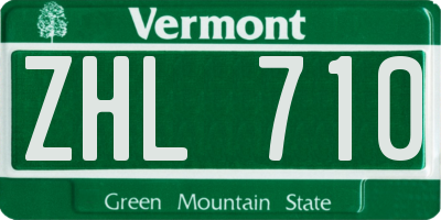VT license plate ZHL710