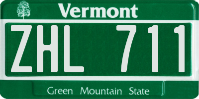 VT license plate ZHL711