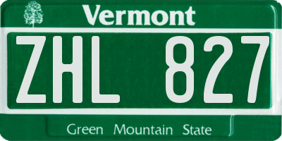 VT license plate ZHL827