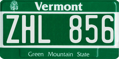 VT license plate ZHL856