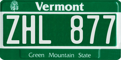 VT license plate ZHL877