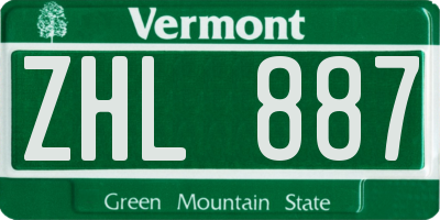 VT license plate ZHL887