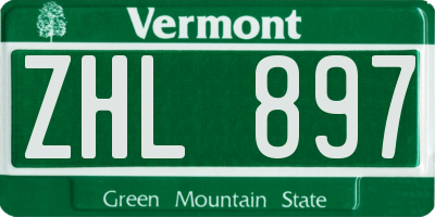 VT license plate ZHL897