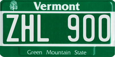 VT license plate ZHL900