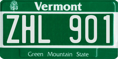 VT license plate ZHL901
