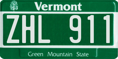 VT license plate ZHL911
