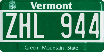 VT license plate ZHL944