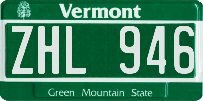 VT license plate ZHL946