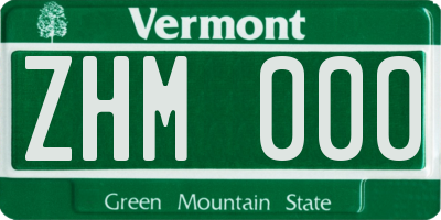 VT license plate ZHM000