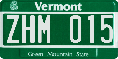 VT license plate ZHM015