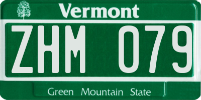 VT license plate ZHM079