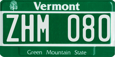VT license plate ZHM080