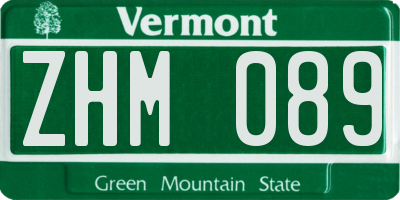 VT license plate ZHM089