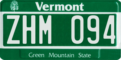 VT license plate ZHM094