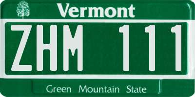 VT license plate ZHM111