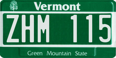 VT license plate ZHM115