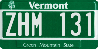 VT license plate ZHM131