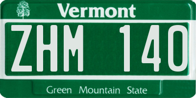 VT license plate ZHM140