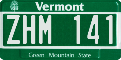 VT license plate ZHM141