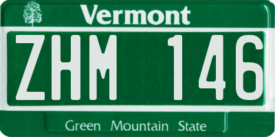 VT license plate ZHM146