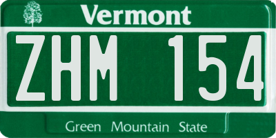 VT license plate ZHM154