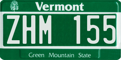 VT license plate ZHM155