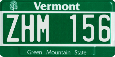 VT license plate ZHM156