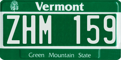 VT license plate ZHM159