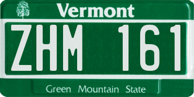 VT license plate ZHM161