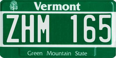 VT license plate ZHM165