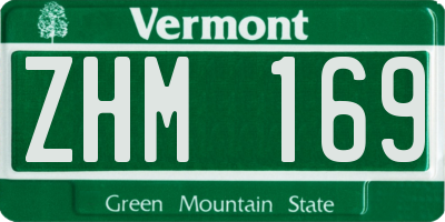 VT license plate ZHM169
