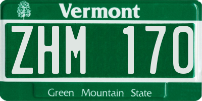 VT license plate ZHM170