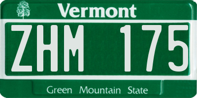 VT license plate ZHM175