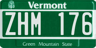 VT license plate ZHM176
