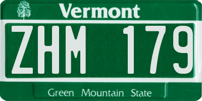 VT license plate ZHM179