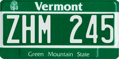 VT license plate ZHM245