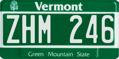VT license plate ZHM246