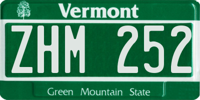 VT license plate ZHM252