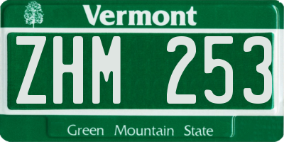 VT license plate ZHM253