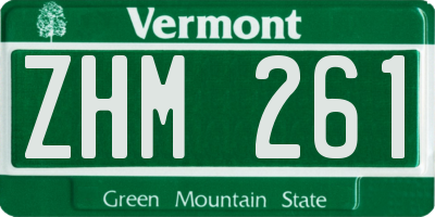 VT license plate ZHM261
