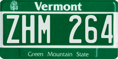 VT license plate ZHM264