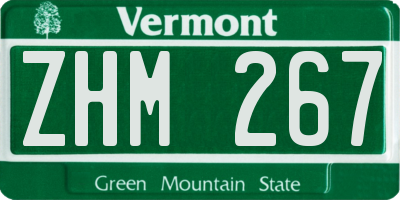 VT license plate ZHM267
