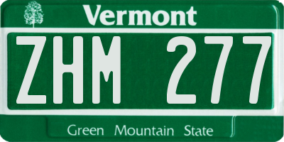 VT license plate ZHM277
